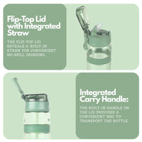 Winsor Pinnacle Quench Hydration Bottle (700ML,Green) |Motivational Water Bottle with Sipper, One-Handed Operation, Hydration Tracker & Flip Top Lid | Ideal for School, Office, Sport, College, Home,Travel