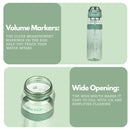 Winsor Pinnacle Quench Hydration Bottle (850ML,Green) |Motivational Water Bottle with Sipper, One-Handed Operation, Hydration Tracker & Flip Top Lid | Ideal for School, Office, Sport, College, Home,Travel