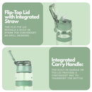 Winsor Pinnacle Quench Hydration Bottle (850ML,Green) |Motivational Water Bottle with Sipper, One-Handed Operation, Hydration Tracker & Flip Top Lid | Ideal for School, Office, Sport, College, Home,Travel