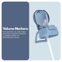 Winsor Pinnacle Quench Hydration Bottle (850ML,Blue) |Motivational Water Bottle with Sipper, One-Handed Operation, Hydration Tracker & Flip Top Lid | Ideal for School, Office, Sport, College, Home,Travel