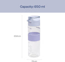 Winsor Pinnacle Pulse Hydration Bottle (650ML,Lavender) | Motivational Water Bottle with One Hand Operation, Hydration Tracker &Flip Top Lid | BPA Free | Ideal for School, Office, Sport,College, Home.