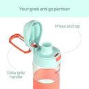 Winsor Pinnacle Pulse Hydration Bottle (850ML,Mint) | Motivational Water Bottle with One Hand Operation, Hydration Tracker & Flip Top Lid | BPA Free | Ideal for School, Office, Sport,College, Home.