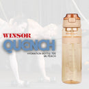 Winsor Pinnacle Quench Hydration Bottle (700ML,Peach) |Motivational Water Bottle with Sipper, One-Handed Operation, Hydration Tracker & Flip Top Lid | Ideal for School, Office, Sport, College, Home,Travel