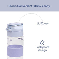 Winsor Pinnacle Pulse Hydration Bottle (850ML,Lavender) | Motivational Water Bottle with One Hand Operation, Hydration Tracker &Flip Top Lid | BPA Free | Ideal for School, Office, Sport,College, Home.