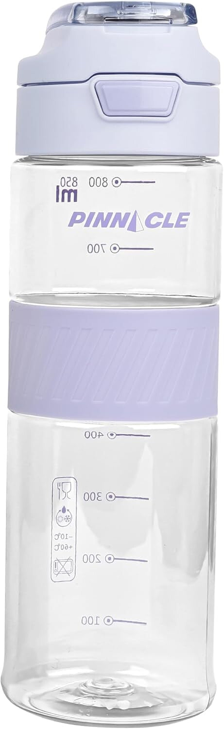Winsor Pinnacle Pulse Hydration Bottle (850ML,Lavender) | Motivational Water Bottle with One Hand Operation, Hydration Tracker &Flip Top Lid | BPA Free | Ideal for School, Office, Sport,College, Home.