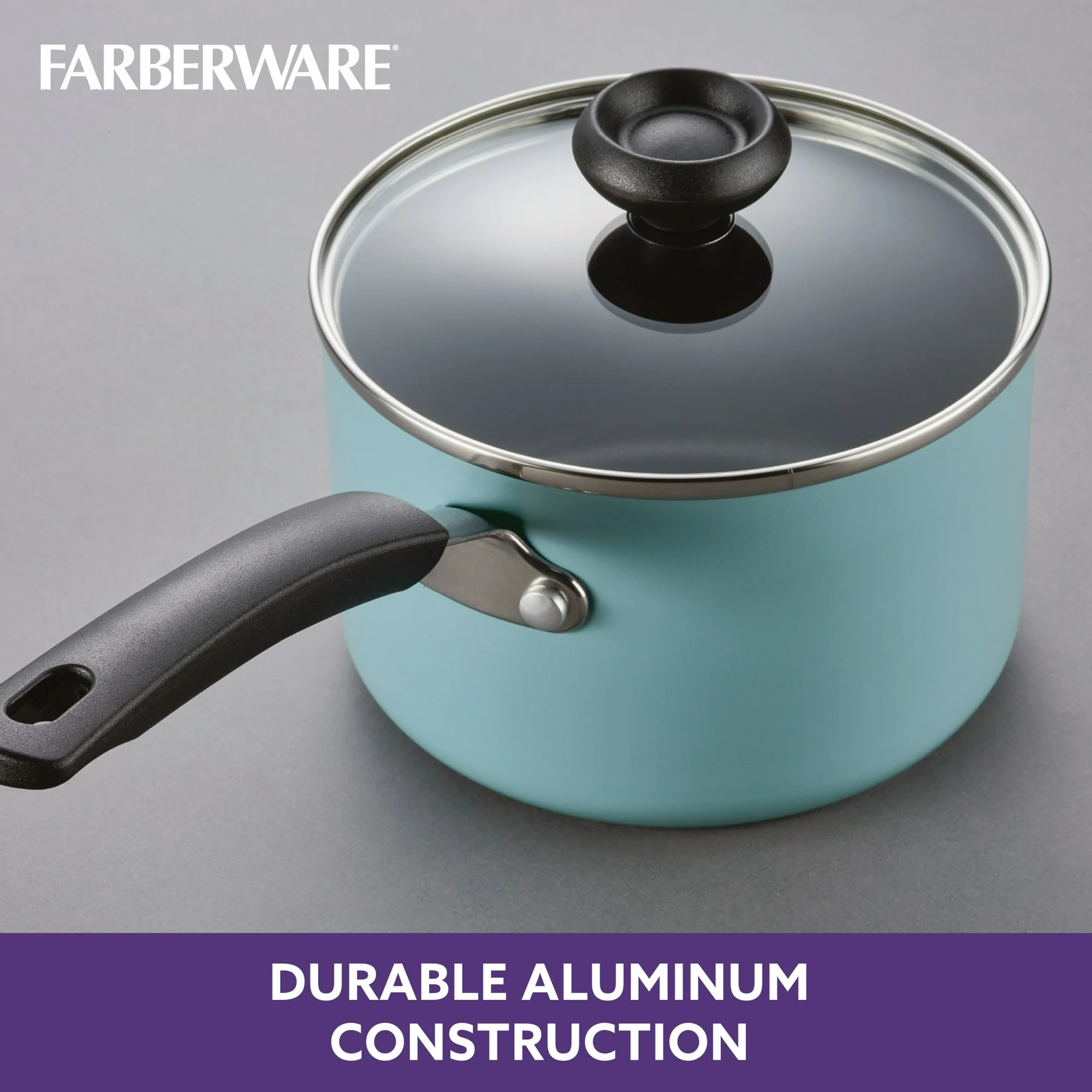 Farberware Cookstart Pots and Pans Set 20-Piece | Nonstick Cookware Set - Aqua