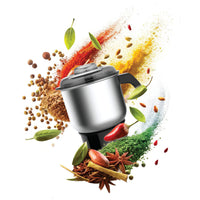 CARRERA 3-in-1 Powerful Blender 600W with 1.5L Blending Jar, Staineless Steel Blades & Copper Motor, Knob Control & LED Dislay, Perfect for Mixing, Grinding and Blending, Grey- CRR567, 2 Year Warranty