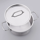 Korkmaz Alfa Casserole with Lid 28X14cm / 8.5L |Stainless Steel Induction Compatible Stock Tri-Ply Bottom Pot | Silver- KA1028