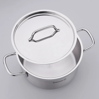 Korkmaz Alfa Casserole with Lid 28X14cm / 8.5L |Stainless Steel Induction Compatible Stock Tri-Ply Bottom Pot | Silver- KA1028