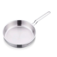 Korkmaz Astra2 Frypan 26X6.5 Cm / 3.35 Ltr | Stainless Steel Frying Pan | Induction Compatible Tri-Ply Bottom Cookware | Silver - KA2044