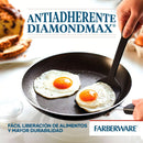 Farberware Cookstart Diamond Max Nonstick Cookware | Pots and Pans Set with Glass Lids | Non-Stick Cookware Set 15 Piece - Pewter